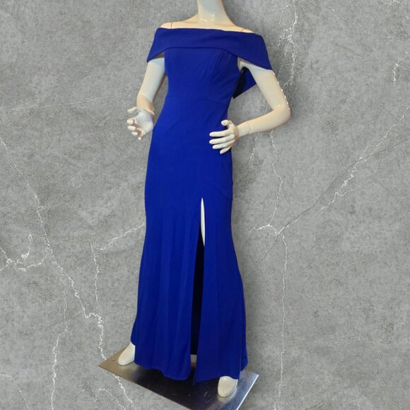WINDSOR Blue Off The Shoulder Prom Bridesmaid Homecoming Formal sz 5/6 - Picture 1 of 7